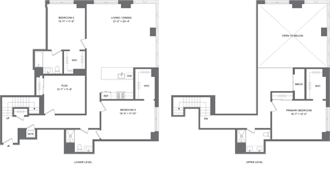 Floor plan for 3 beds, 3 baths, 1943 sqft